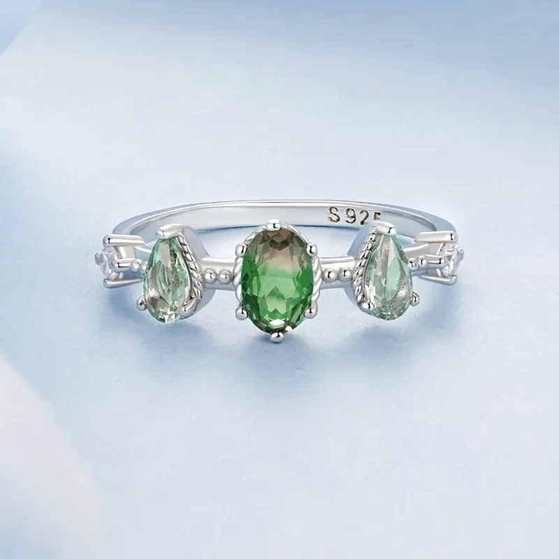 (afbeelding voor) PANDORA Stijl Verlooptint Glas Toermalijn Ring - BSR527 - Bekijken 3