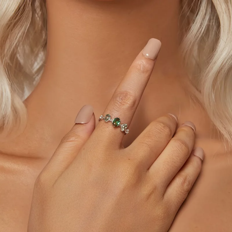 (afbeelding voor) PANDORA Stijl Verlooptint Glas Toermalijn Ring - BSR527 - Bekijken 4