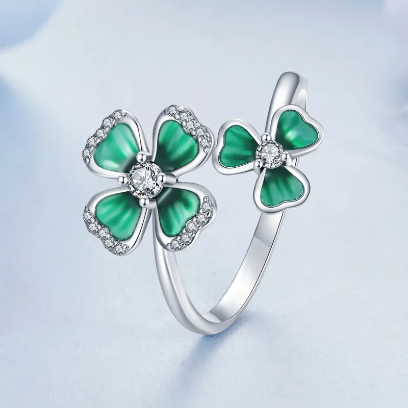(afbeelding voor) PANDORA Stijl Vierblad Klaver Open Ring - BSR528-E - Bekijken 2
