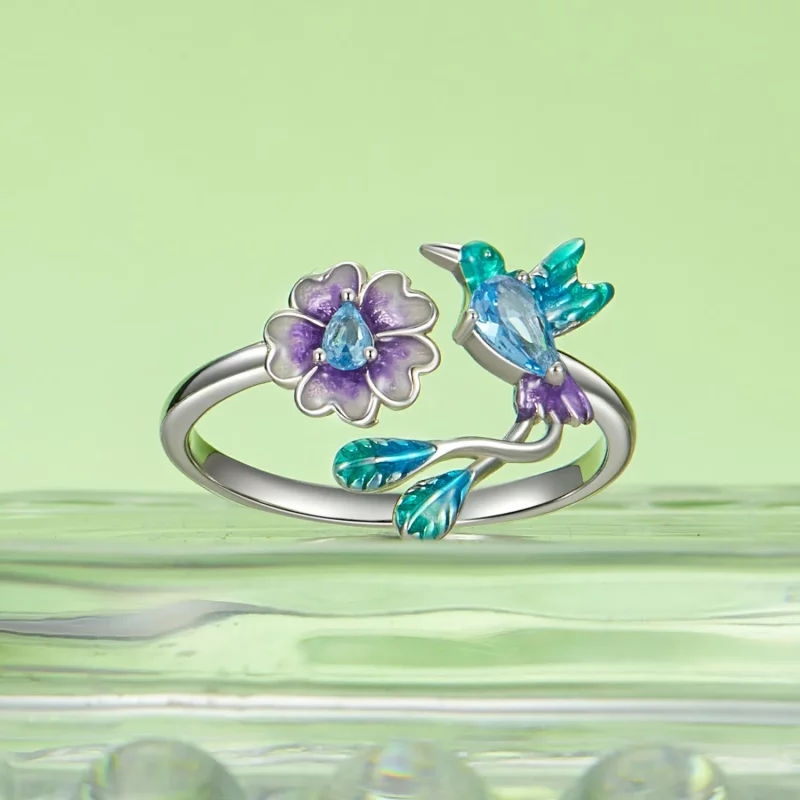 (afbeelding voor) PANDORA Stijl Bloem En Vogel Open Ring - BSR536-E - Bekijken 2