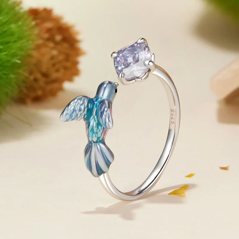 (afbeelding voor) PANDORA Stijl IJsvogel Bloemblad Open Ring - BSR540-E - Bekijken 2