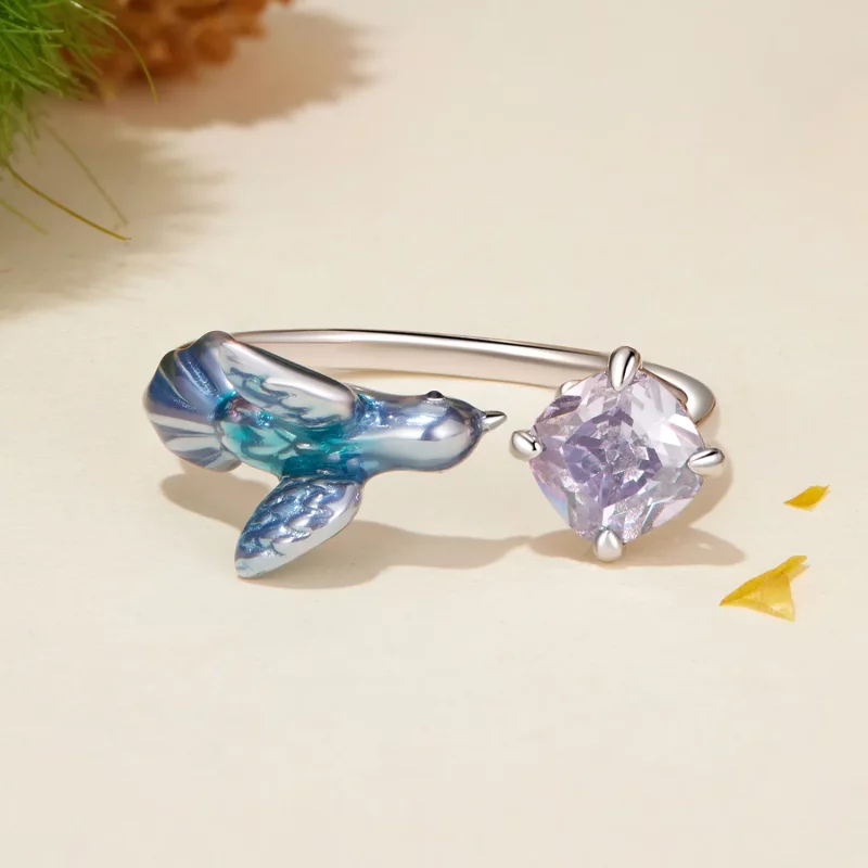 (afbeelding voor) PANDORA Stijl IJsvogel Bloemblad Open Ring - BSR540-E - Bekijken 3