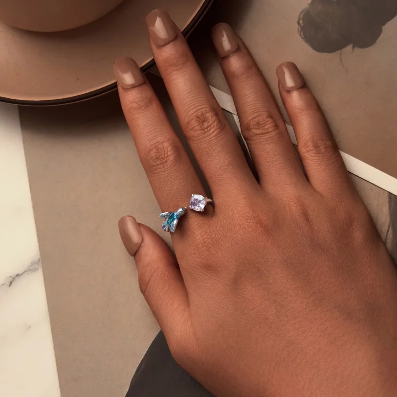 (afbeelding voor) PANDORA Stijl IJsvogel Bloemblad Open Ring - BSR540-E - Bekijken 4