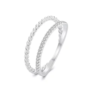 PANDORA Stijl Dubbele Laag Verfijnde Stijl Ring - BSR541 (afbeelding voor) PANDORA Stijl Dubbele Laag Verfijnde Stijl Ring - BSR541