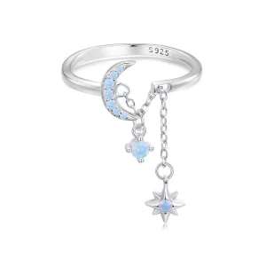 (afbeelding voor) PANDORA Stijl Ster En Maan Ketting Open Ring - BSR548-E