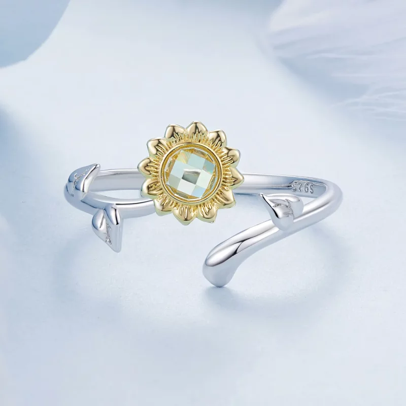 (afbeelding voor) PANDORA Stijl Zonnebloem Open Ring - BSR549-E - Bekijken 3
