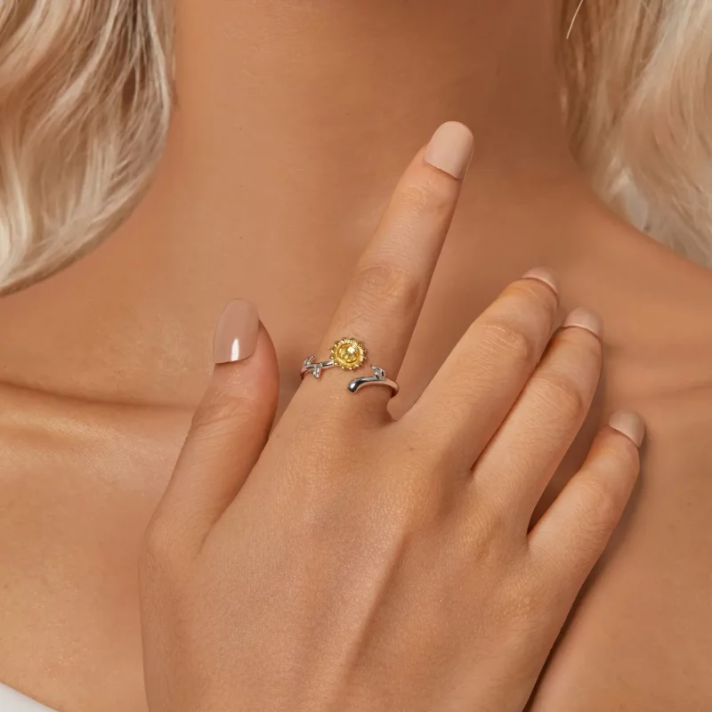 (afbeelding voor) PANDORA Stijl Zonnebloem Open Ring - BSR549-E - Bekijken 6