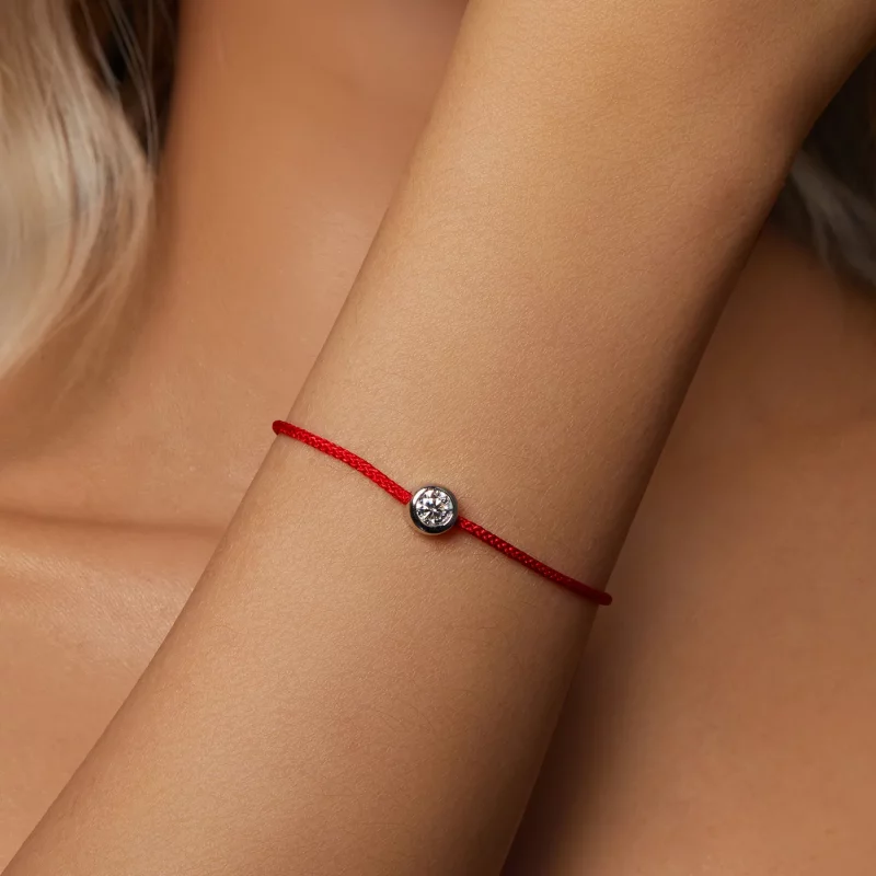 (afbeelding voor) PANDORA Stijl Exquisite Moissanite Rode Koord Armband (Eén Certificaat) - MSB014 - Bekijken 4
