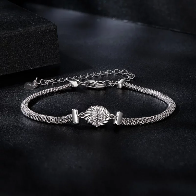 (afbeelding voor) PANDORA-stijl Moissanite Geverfd Sterling Zilveren Armband (Eén Certificaat) - M - Bekijken 3