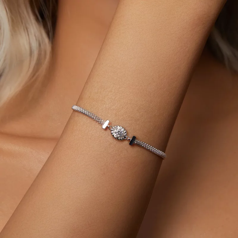 (afbeelding voor) PANDORA-stijl Moissanite Geverfd Sterling Zilveren Armband (Eén Certificaat) - M - Bekijken 4