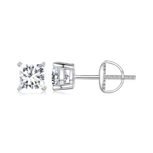 PANDORA-stijl Prinses Moissanit Oorbellen (Twee Certificaten) - MSE047-L (afbeelding voor) PANDORA-stijl Prinses Moissanit Oorbellen (Twee Certificaten) - MSE047-L