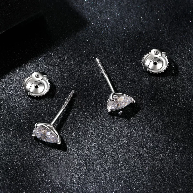 (afbeelding voor) PANDORA-stijl Waterdruppel Moissanite Oorbellen (Twee Certificaten) - MSE049 - Bekijken 3