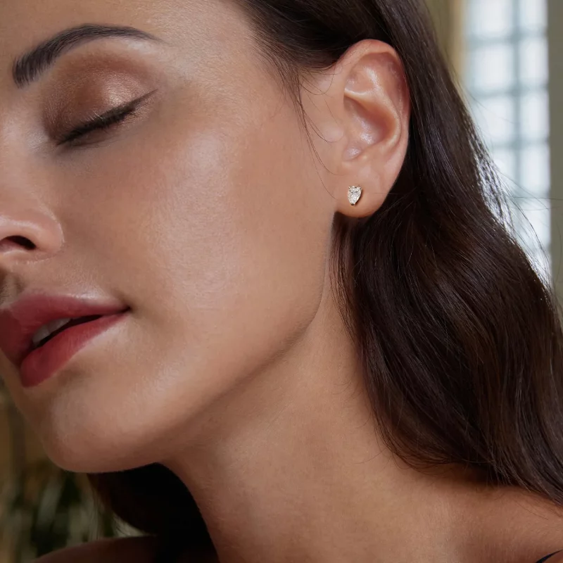 (afbeelding voor) PANDORA-stijl Waterdruppel Moissanite Oorbellen (Twee Certificaten) - MSE049 - Bekijken 7