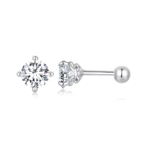 PANDORA-stijl Moissanite Patroon Draad Bal Oorbellen (Twee Certificaten) - MSE050 (afbeelding voor) PANDORA-stijl Moissanite Patroon Draad Bal Oorbellen (Twee Certificaten) - MSE050