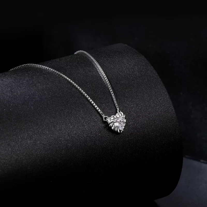 (afbeelding voor) PANDORA Stijl Exquisiet Hartvormig Moissaniet Sleutelbeenketting (Eén Certificaa - Bekijken 2