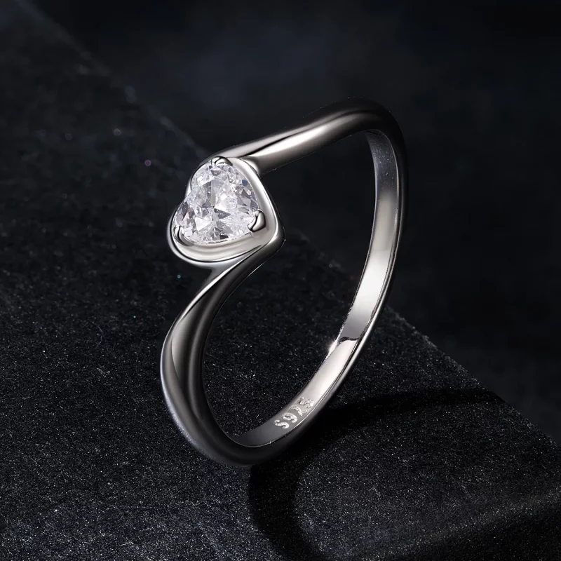 (afbeelding voor) PANDORA Stijl Exquisite Love Moissanite Ring (Eén Certificaat) - MSR047 - Bekijken 2