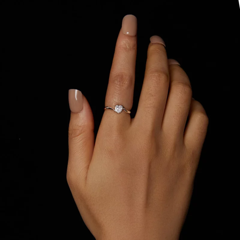 (afbeelding voor) PANDORA Stijl Exquisite Love Moissanite Ring (Eén Certificaat) - MSR047 - Bekijken 5