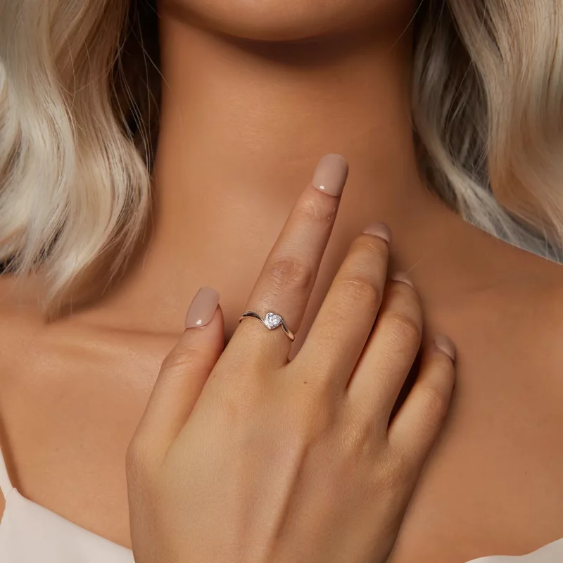 (afbeelding voor) PANDORA Stijl Exquisite Love Moissanite Ring (Eén Certificaat) - MSR047 - Bekijken 6
