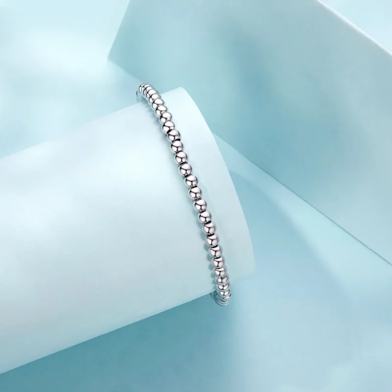 (afbeelding voor) PANDORA Stijl Zilveren Kralen DIY Basis Ketting Armband - SCB267 - Bekijken 2