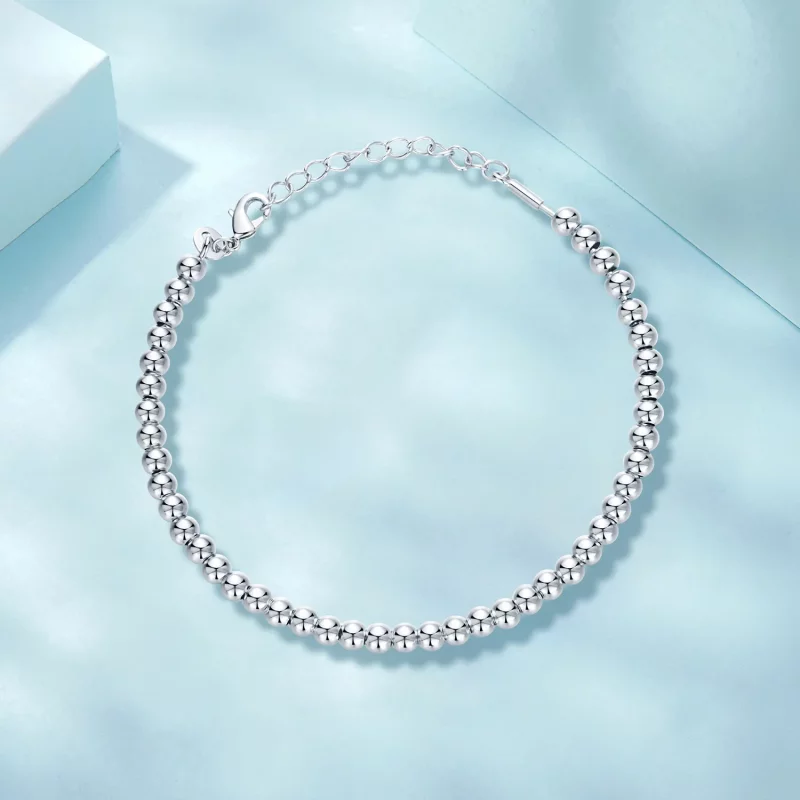 (afbeelding voor) PANDORA Stijl Zilveren Kralen DIY Basis Ketting Armband - SCB267 - Bekijken 3