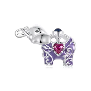 PANDORA Stijl Olifant Hol Patroon Gegraveerde Sterling Zilveren Kralen - SCC2758 (afbeelding voor) PANDORA Stijl Olifant Hol Patroon Gegraveerde Sterling Zilveren Kralen - SCC2758
