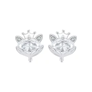 PANDORA Stijl Kroon Vos Prinses Oorbellen - SCE1708 (afbeelding voor) PANDORA Stijl Kroon Vos Prinses Oorbellen - SCE1708
