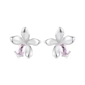 PANDORA Stijl Roze Bloem Oorbellen - SCE1723 (afbeelding voor) PANDORA Stijl Roze Bloem Oorbellen - SCE1723