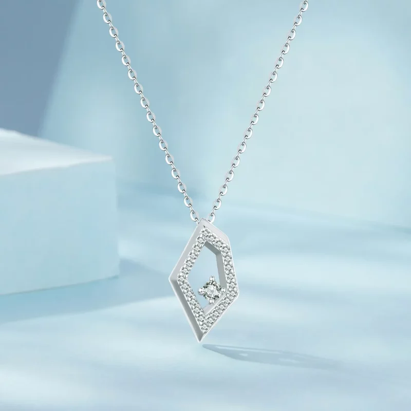 (afbeelding voor) PANDORA Stijl Geometrische Glinster Halsketting - SCN517 - Bekijken 3