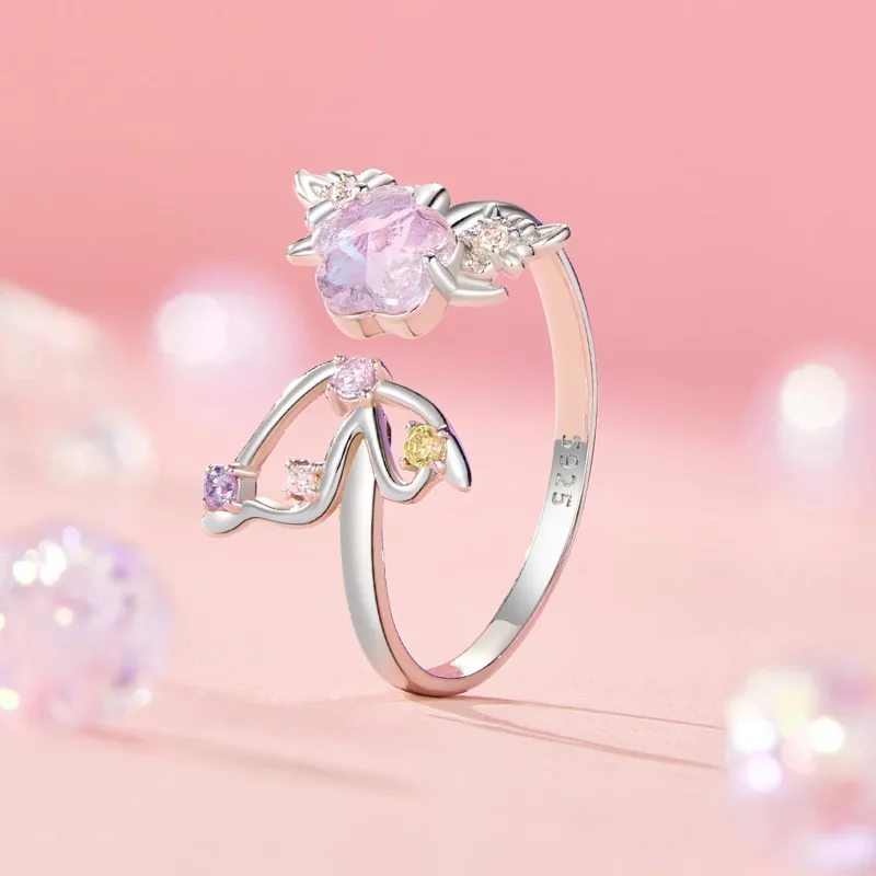 (afbeelding voor) PANDORA Stijl Roze Vlinder Open Ring - SCR1011-E - Bekijken 2