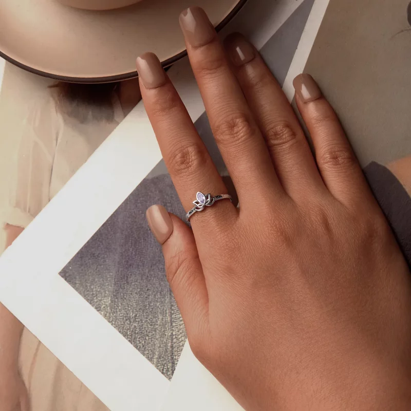 (afbeelding voor) PANDORA Stijl Lotus Open Ring - SCR1020-E - Bekijken 4