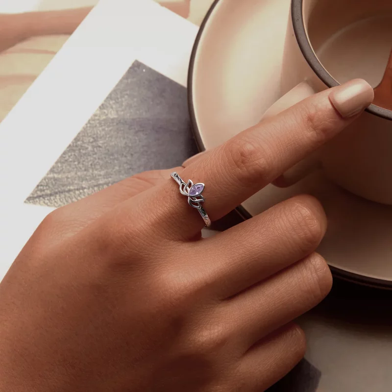 (afbeelding voor) PANDORA Stijl Lotus Open Ring - SCR1020-E - Bekijken 5