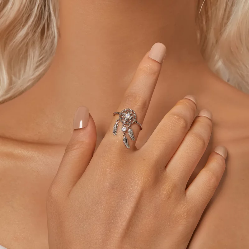 (afbeelding voor) PANDORA-stijl Dream Catcher Open Ring - SCR1022-E - Bekijken 6