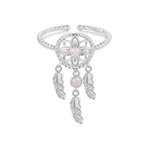 PANDORA-stijl Dream Catcher Open Ring - SCR1022-E (afbeelding voor) PANDORA-stijl Dream Catcher Open Ring - SCR1022-E