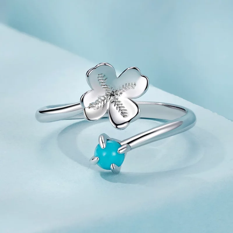 (afbeelding voor) PANDORA Stijl Vierblad Klaver Open Ring - SCR1023-E - Bekijken 3