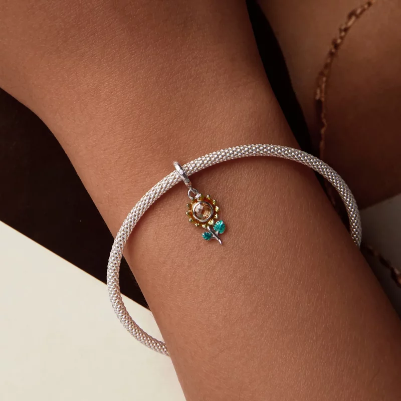 (afbeelding voor) PANDORA-stijl Zonnebloem Hangende Dangler - SCX151 - Bekijken 6