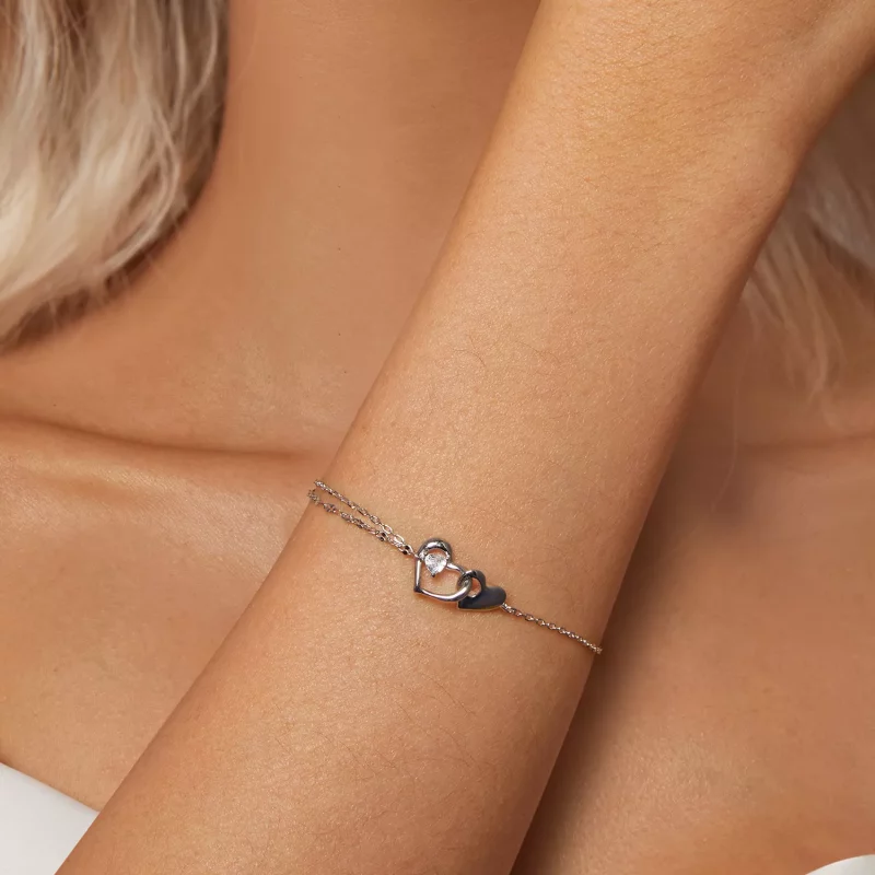 (afbeelding voor) PANDORA Stijl Dubbele Hart Armband - BSB178 - Bekijken 5