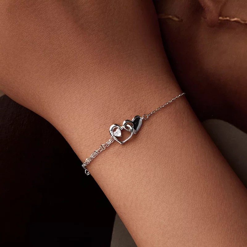 (afbeelding voor) PANDORA Stijl Dubbele Hart Armband - BSB178 - Bekijken 7