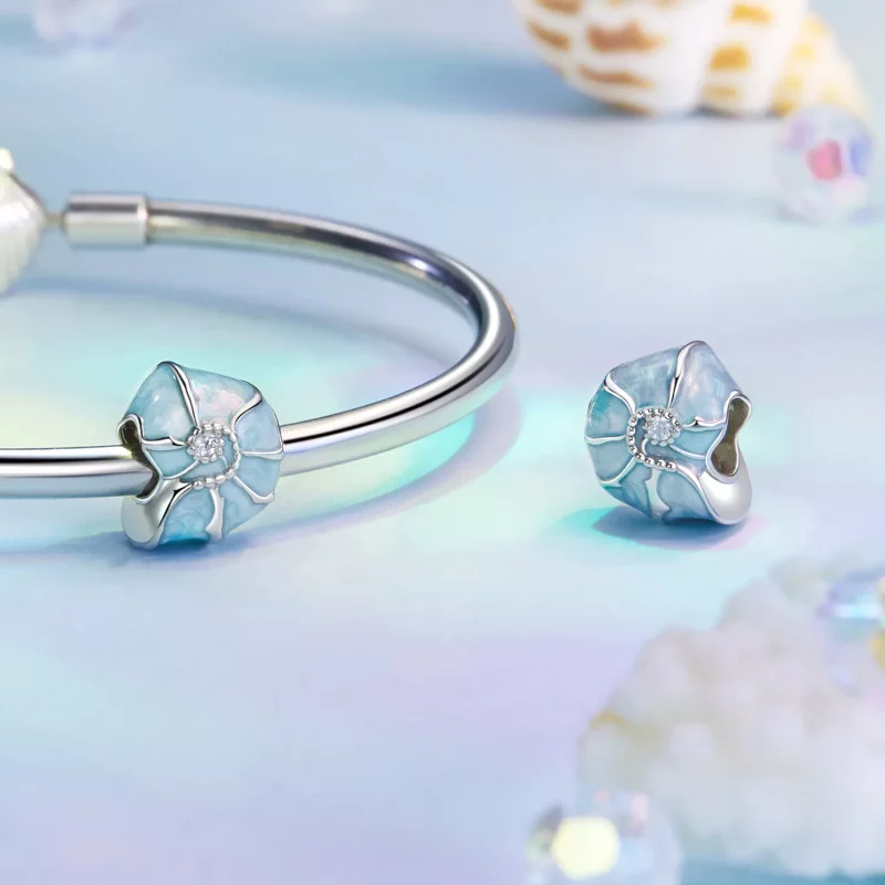 (afbeelding voor) PANDORA Stijl Blauwe schelp charm - BSC1018 - Bekijken 4