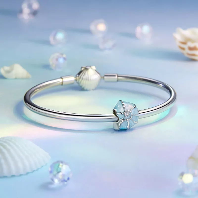 (afbeelding voor) PANDORA Stijl Blauwe schelp charm - BSC1018 - Bekijken 5