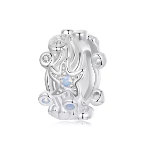 PANDORA Stijl Blauwe Oceaan Siliconen Afstandhouder charm - BSC1019 (afbeelding voor) PANDORA Stijl Blauwe Oceaan Siliconen Afstandhouder charm - BSC1019