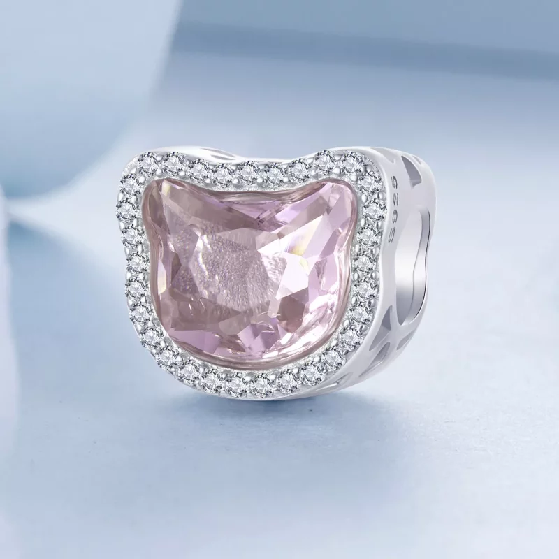 (afbeelding voor) PANDORA Stijl Roze Kat charm - BSC1020 - Bekijken 2