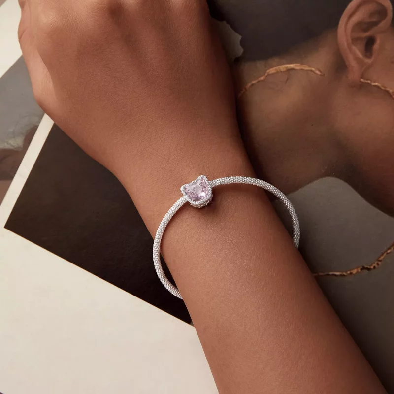 (afbeelding voor) PANDORA Stijl Roze Kat charm - BSC1020 - Bekijken 6