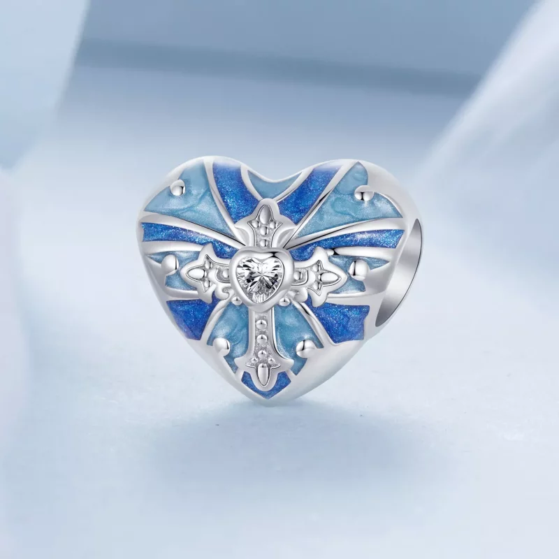 (afbeelding voor) PANDORA Stijl Hartvormig kruis charm - BSC1024 - Bekijken 2