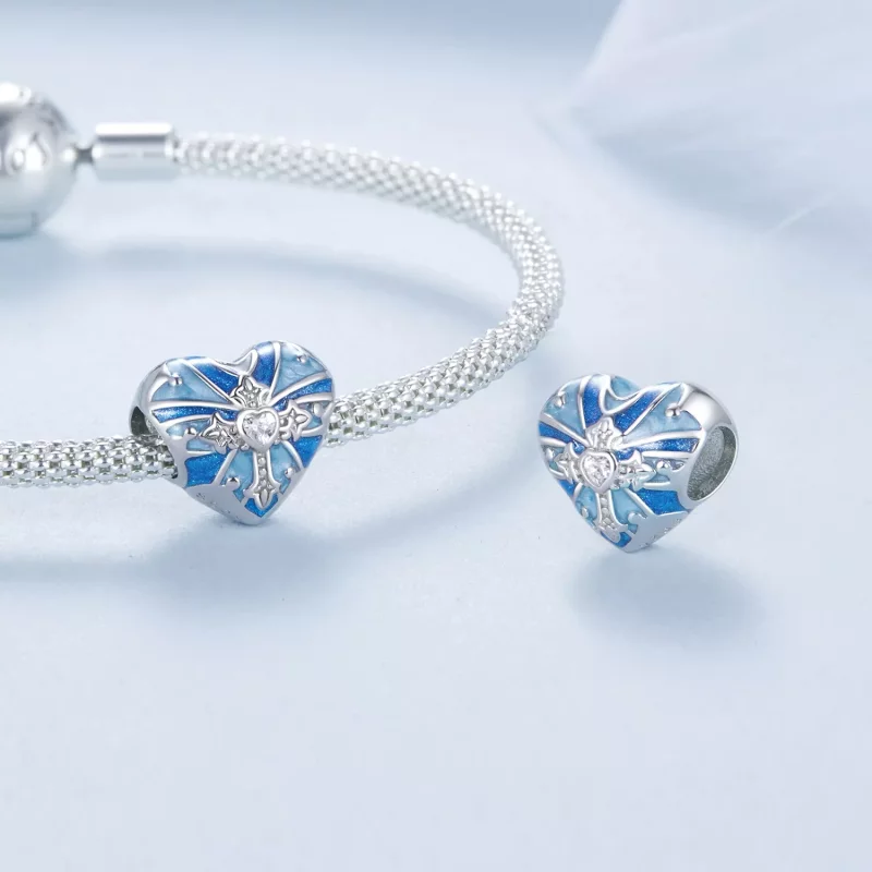 (afbeelding voor) PANDORA Stijl Hartvormig kruis charm - BSC1024 - Bekijken 4