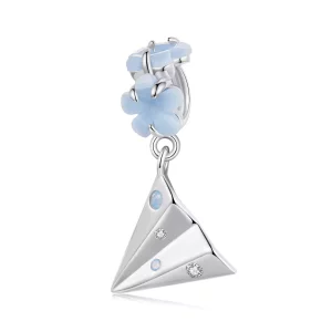 PANDORA Stijl Papieren Vliegtuig Hangertje - BSC1027 (afbeelding voor) PANDORA Stijl Papieren Vliegtuig Hangertje - BSC1027