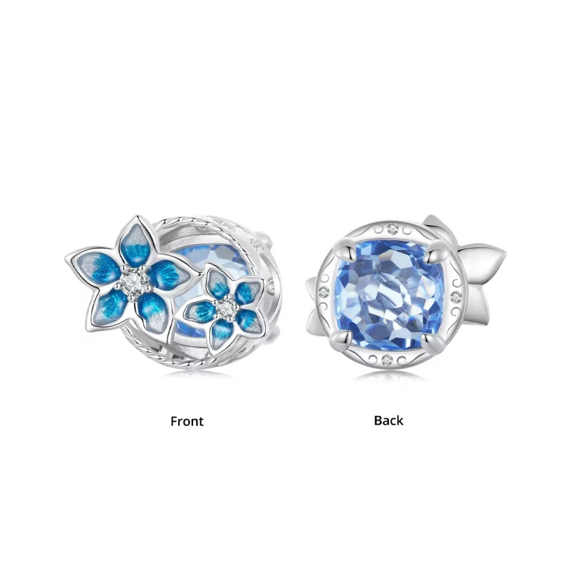 (afbeelding voor) PANDORA-stijl klein ridderspoor bloem charm - BSC1029 - Bekijken 3