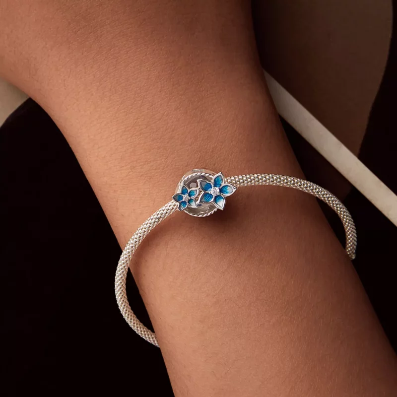 (afbeelding voor) PANDORA-stijl klein ridderspoor bloem charm - BSC1029 - Bekijken 7