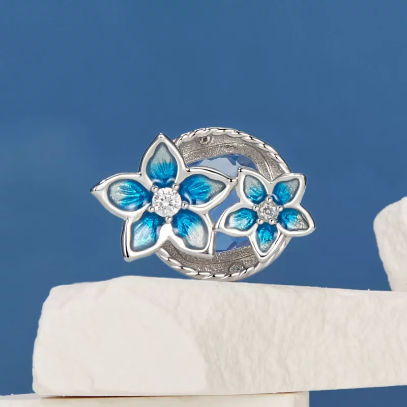 (afbeelding voor) PANDORA-stijl klein ridderspoor bloem charm - BSC1029 - Bekijken 8