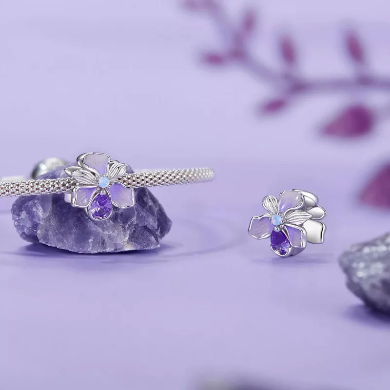 (afbeelding voor) PANDORA Stijl Romantische Iris charm - BSC1031 - Bekijken 4
