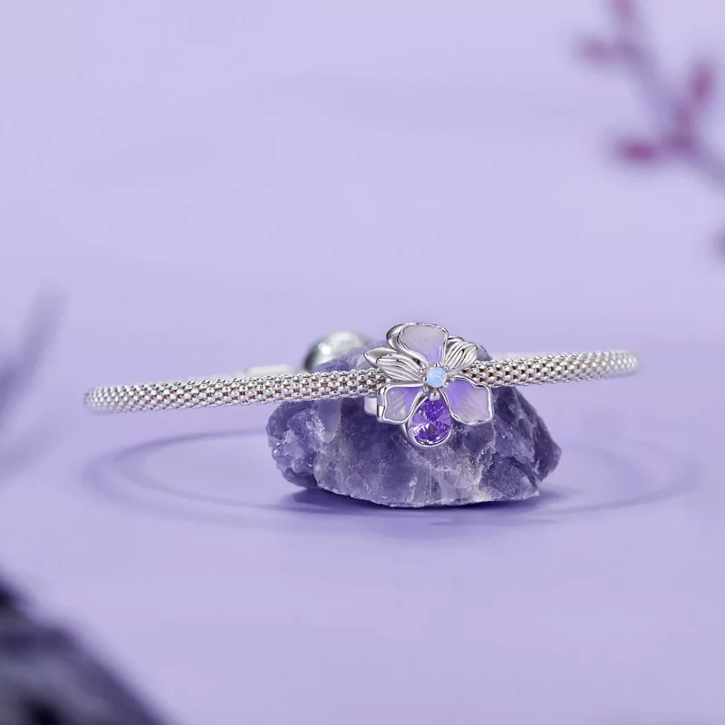 (afbeelding voor) PANDORA Stijl Romantische Iris charm - BSC1031 - Bekijken 5